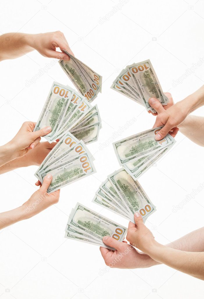 Hands holding dollars