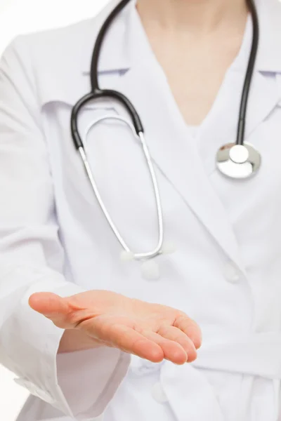 Doktor gösteren boş palm — Stok fotoğraf