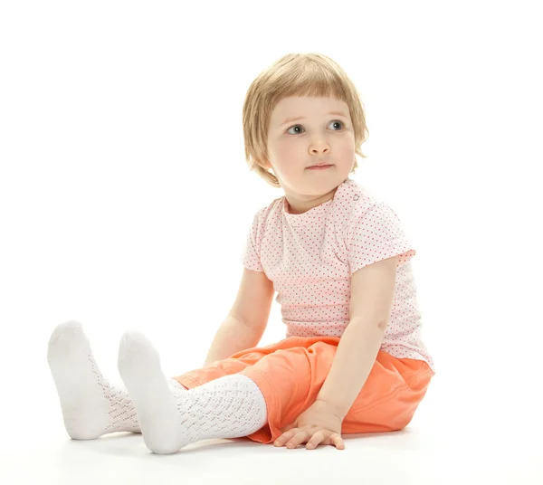 Παιδί κάθεται στο πάτωμα — Φωτογραφία Αρχείου