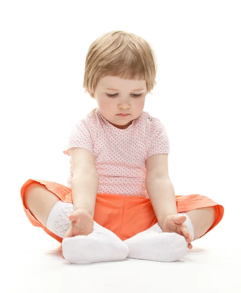 Child sitting on the floor — Stock Photo, Image