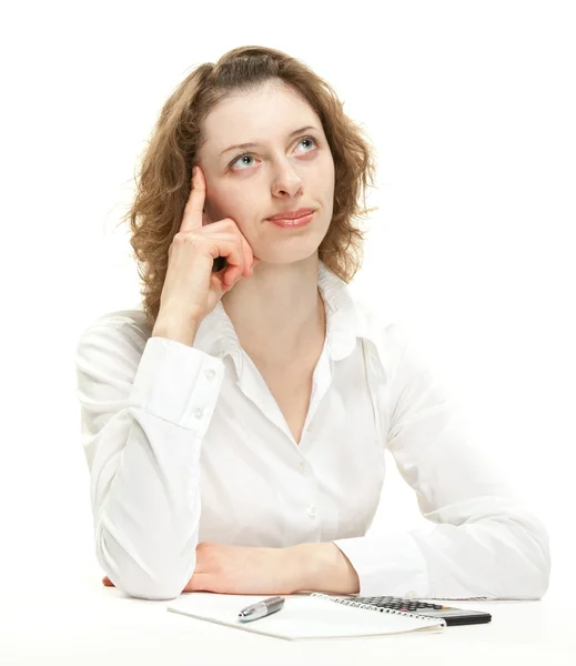 Businesswoman sitting at the table — Stock Photo, Image