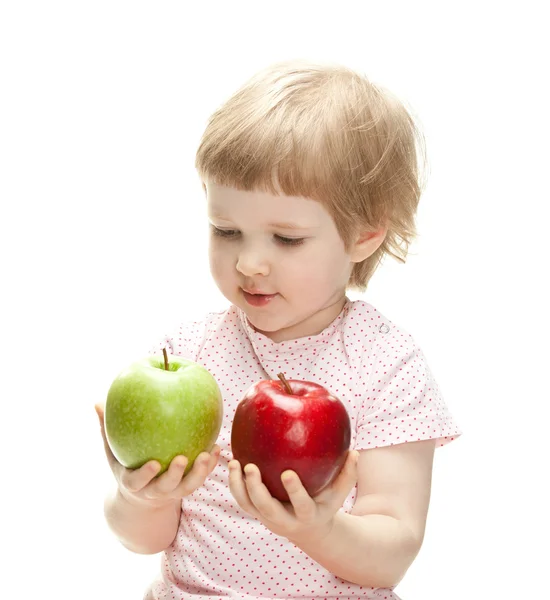 Niño sosteniendo manzanas —  Fotos de Stock