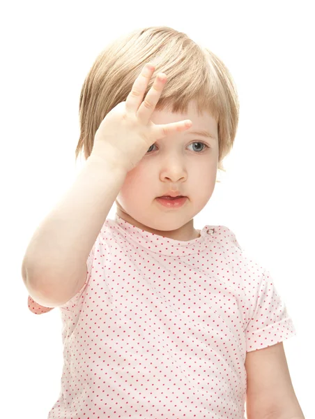 Pequeña niña pensativa — Foto de Stock