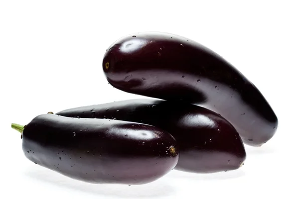 3 원시 aubergines — 스톡 사진