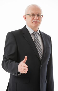 İş adamı el sıkışma teklif ediyor