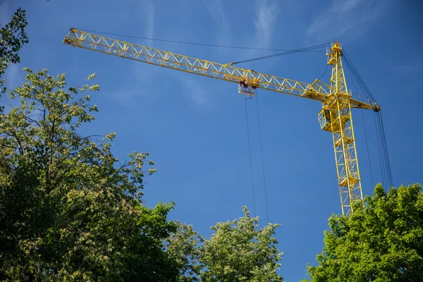 Yellow construction crane — Stock Photo, Image