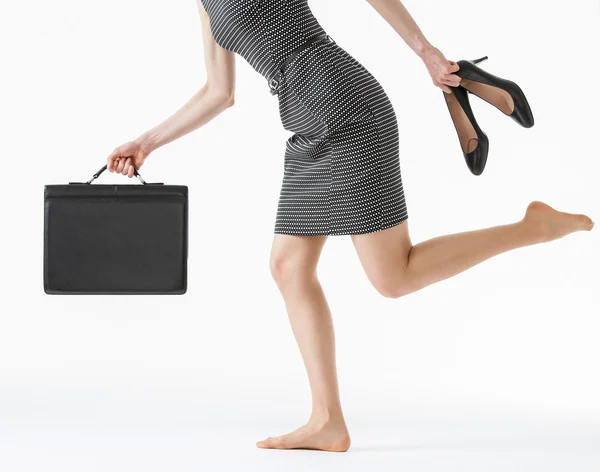 Unrecognizable businesswoman running — Stock Photo, Image