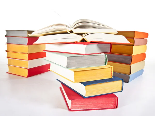 Multicolored stacked books — Stock Photo, Image