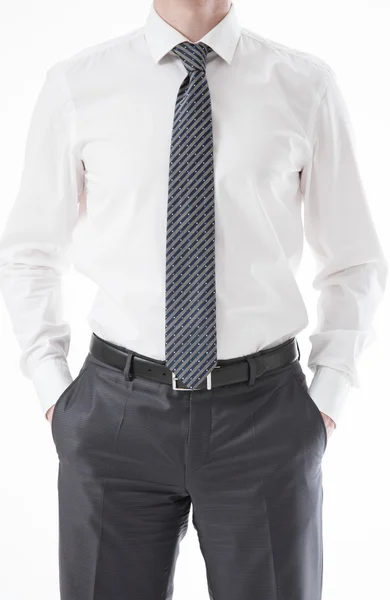 Businessman standing in a pending pose — Stock Photo, Image