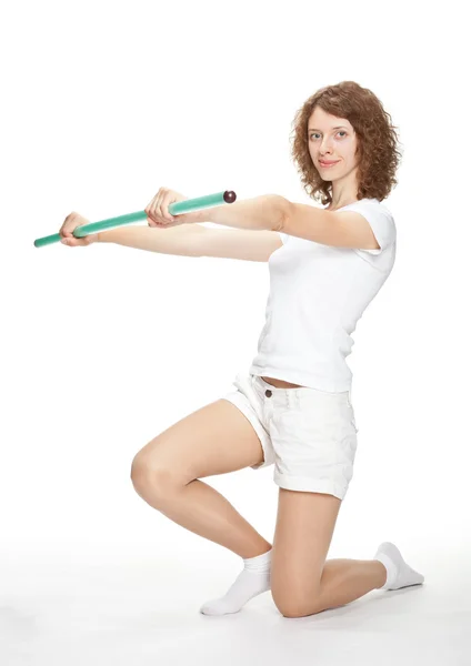 Girl doing gymnastics — Stock Photo, Image