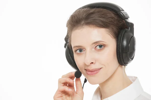 Young woman in headphones — Stock Photo, Image