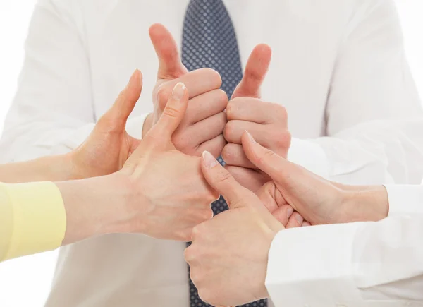 Team di lavoro mostrando pollici in su — Foto Stock