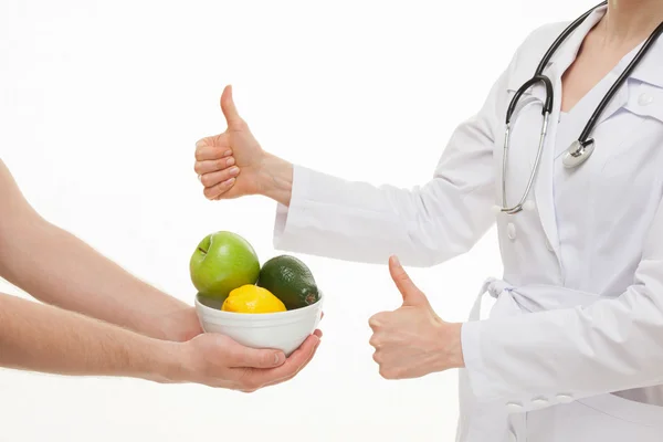 Dietarian approving fruits — Stock Photo, Image