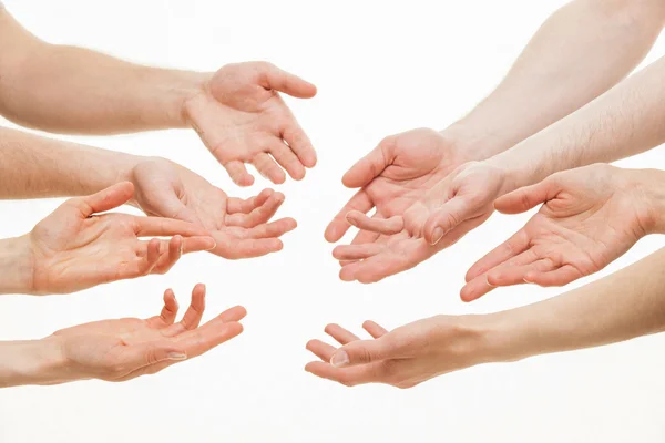 Hände, die eine Geste einer Diskussion zeigen — Stockfoto