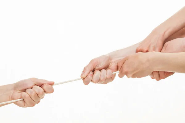 Man fighting against a group people — Stock Photo, Image