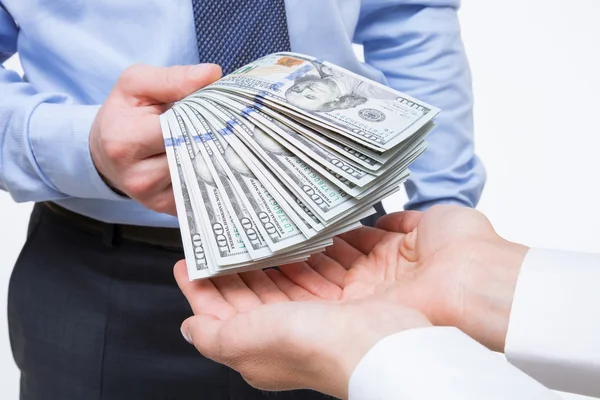 Hands exchanging money — Stock Photo, Image