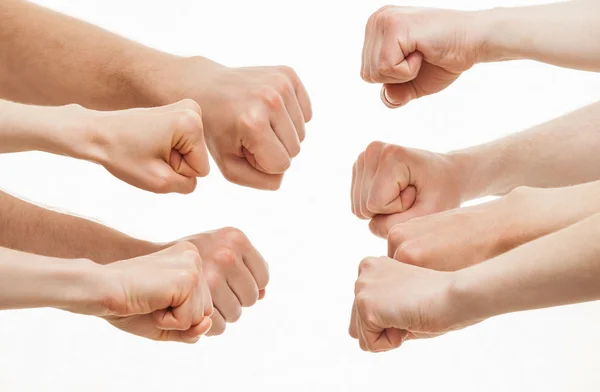 Manos demostrando un gesto de lucha — Foto de Stock