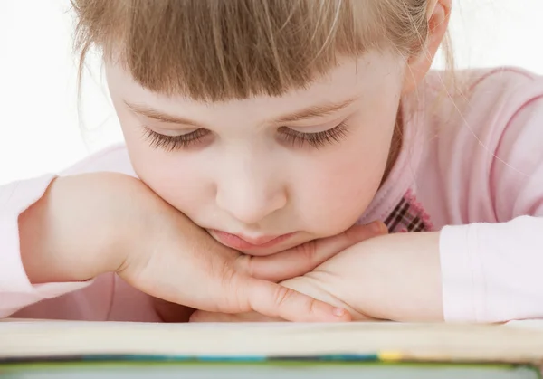 Little girl with books — Stock Photo, Image