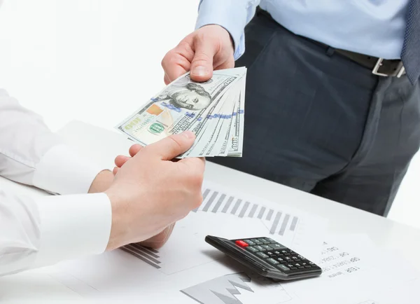 Boss giving dollars Stock Image