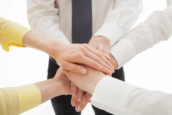 Business people uniting their hands — Stock Photo, Image