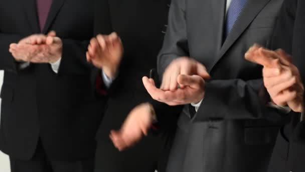 Group of businessmen applauding - closeup shot — Stock Video