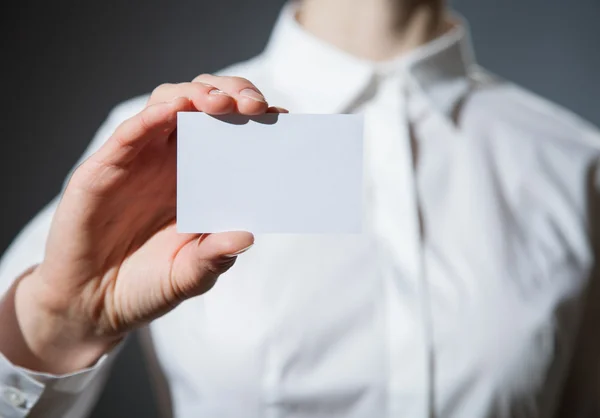 Hand showing business card — Stock Photo, Image