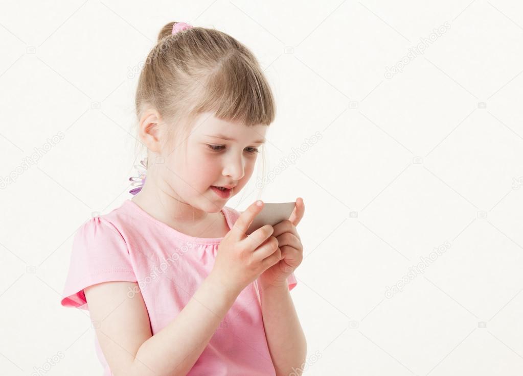 Girl examining a card