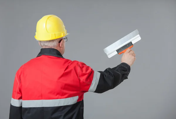 Painter working over wall — Stock Photo, Image