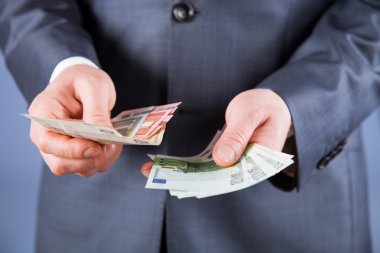 İşadamı sayım euro para