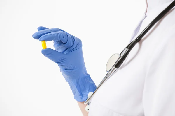 Doctor's hand holding a tablet — Stock Photo, Image