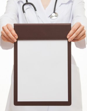 Doktor stetoskop ve kağıt