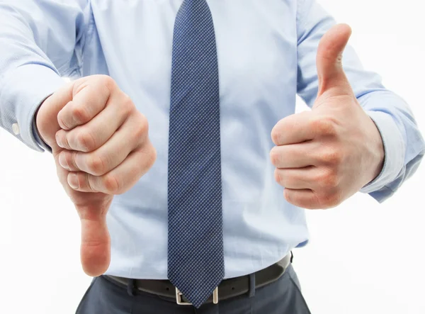 Thumb down and thumb up — Stock Photo, Image