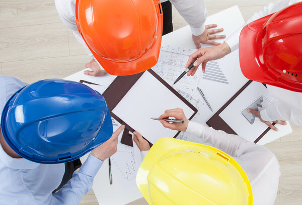 Group discussion in a construction company