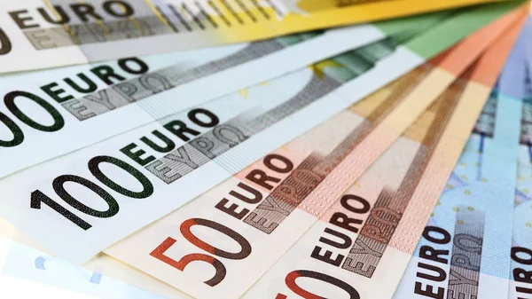 Набор банкнот евро — стоковое фото