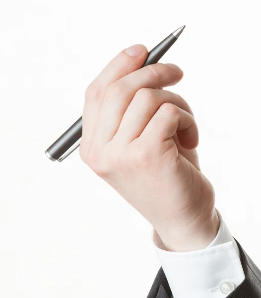 Zakenman Hand met een Pen — Stockfoto