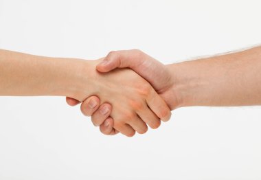 insanlar el sıkışma beyaz üzerinde