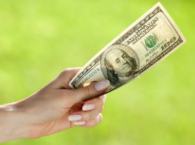 Doları banknot tutmak el