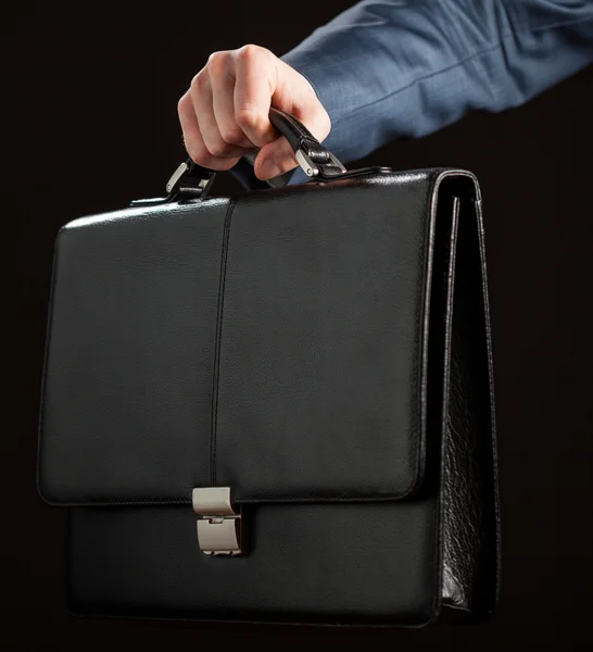 Businessman with leather briefcase — Stock Photo, Image