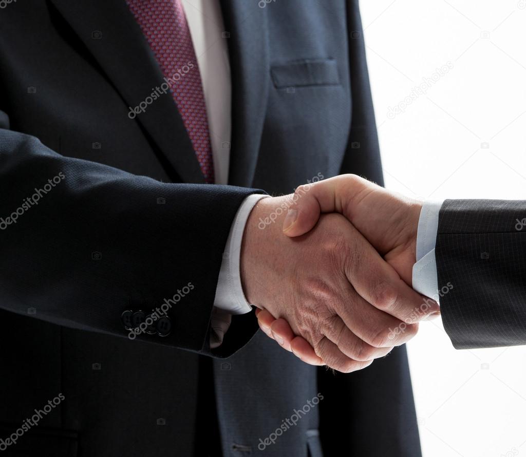 Businessmen giving handshake