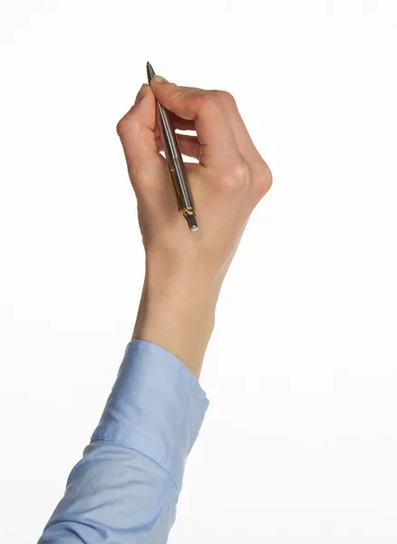 Geschäftsfrau Hand mit Stift — Stockfoto