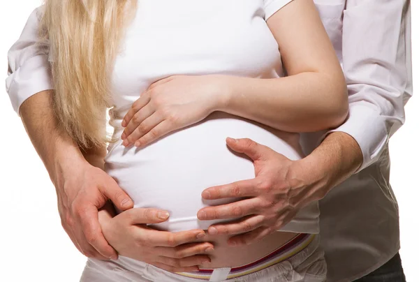 Gravid kvinna med make — Stockfoto