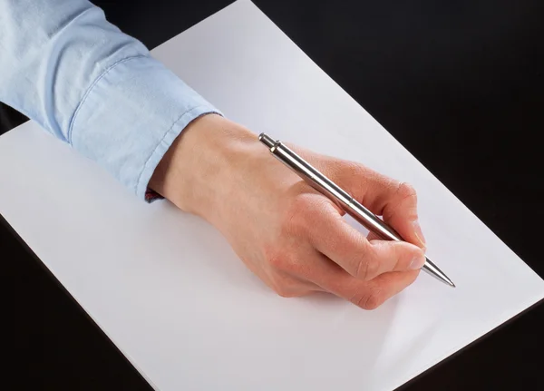 Businesswoman with blank paper — Stock Photo, Image