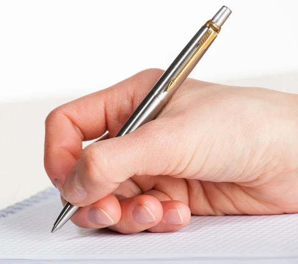 Hand writing with pen — Stock Photo, Image