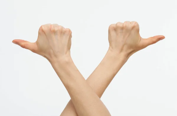 Farklı yönlere elleriyle — Stok fotoğraf