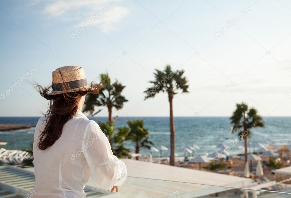 Young woman along the seashore