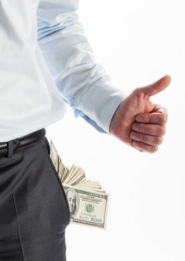İşadamı ile bir cep para dolu