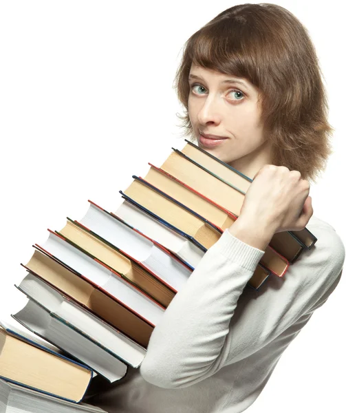 Leuk meisje met een boeken — Stockfoto