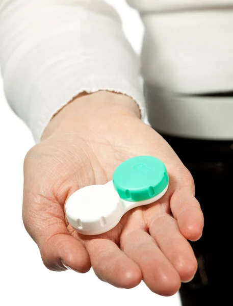 Container with contact lens — Stock Photo, Image