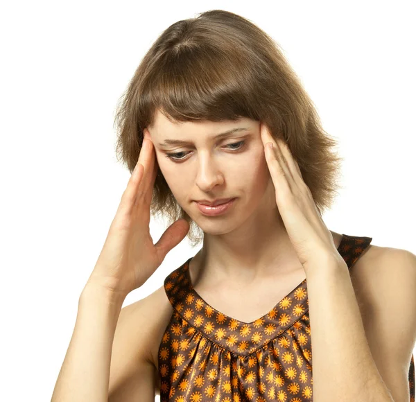 Stressed young woman thinking — Stock Photo, Image