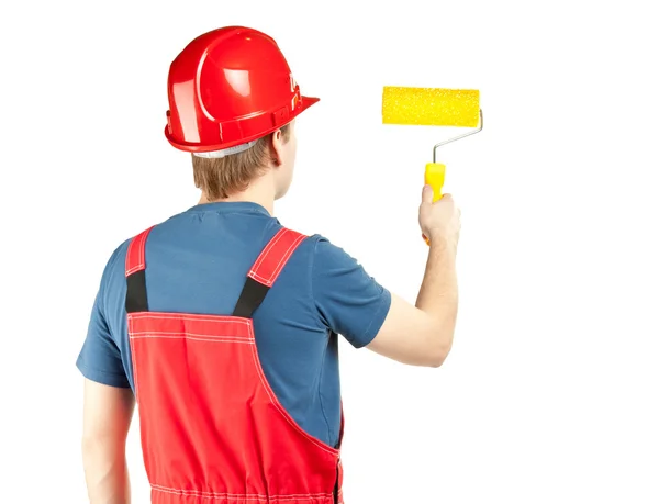 Painter working over wall — Stock Photo, Image